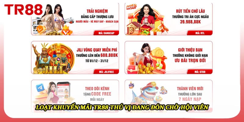 Loạt khuyến mãi TR88 thú vị đang đón chờ hội viên